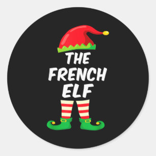 The French Elf Family Matching Funny Christmas Cos Classic Round Sticker