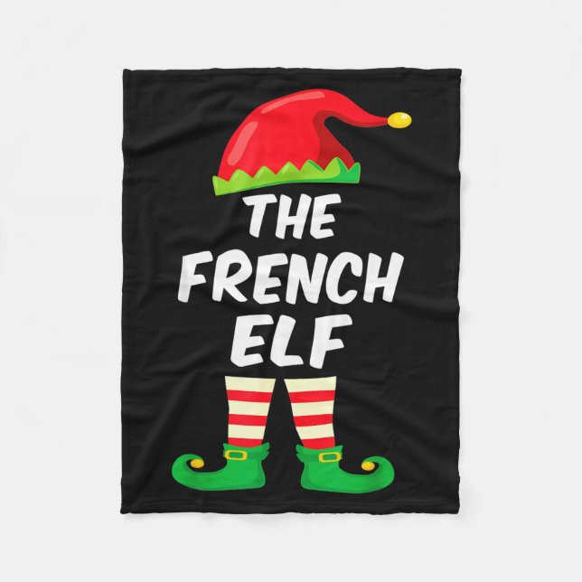The French Elf Family Matching Funny Christmas Cos Fleece Blanket (Front)