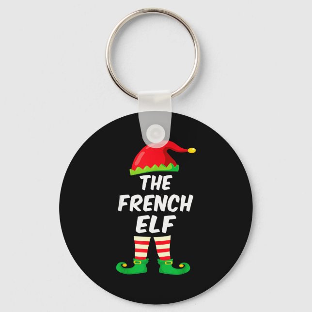 The French Elf Family Matching Funny Christmas Cos Keychain (Front)