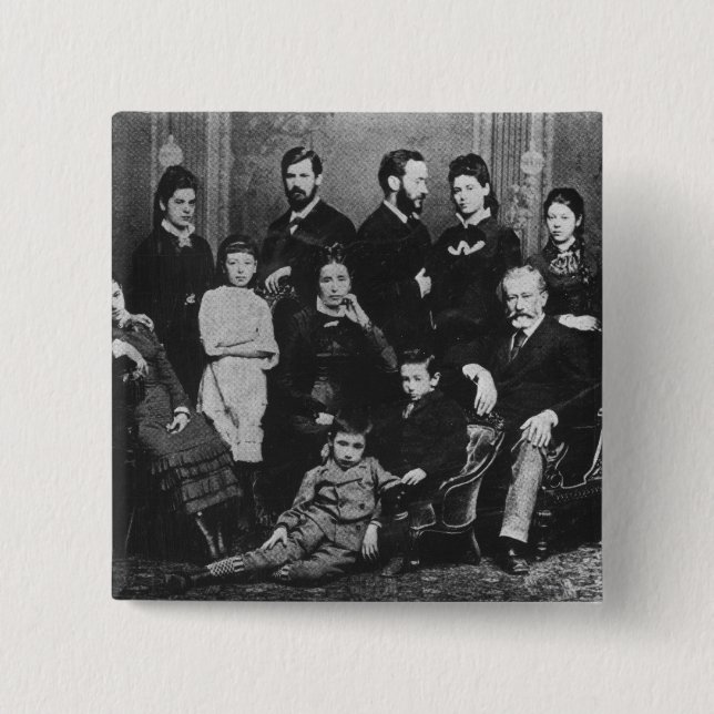 The Freud Family, c.1876 2 Inch Square Button (Front)