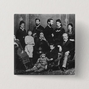 The Freud Family, c.1876 2 Inch Square Button