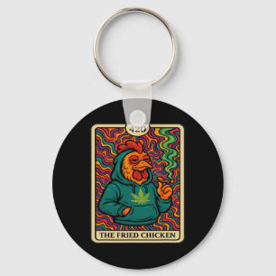 The Fried Chicken Funny Stoner Weed Smoking Graphi Keychain