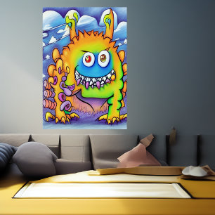 The friendly monster   AI Art Poster