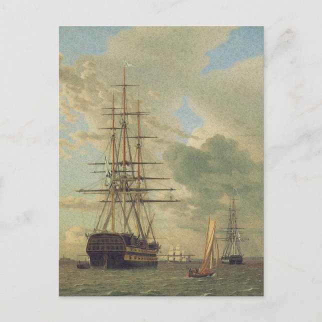 The Frigate at Anchor in the Roads  Postcard (Front)
