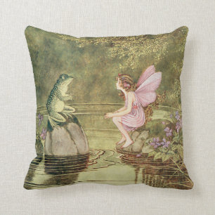 The Frog and the Fairy Throw Pillow