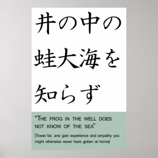 The frog in the well does not know of the sea poster