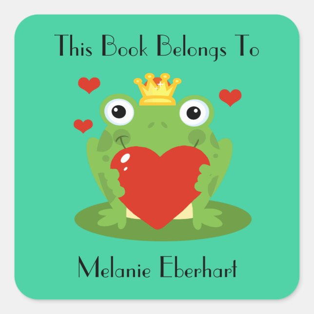 The Frog Prince Bookplate Square Sticker (Front)
