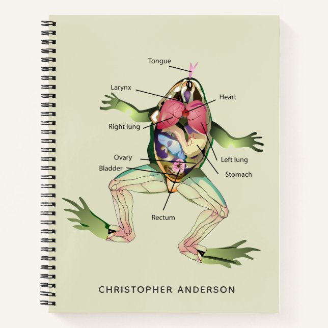 The Frog's Anatomy Personalized Notebook (Front)