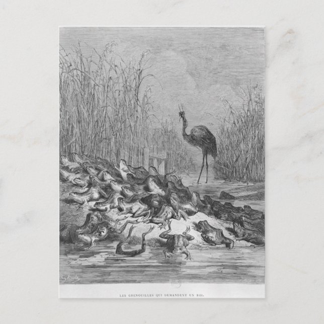 The frogs asking for a king, postcard (Front)