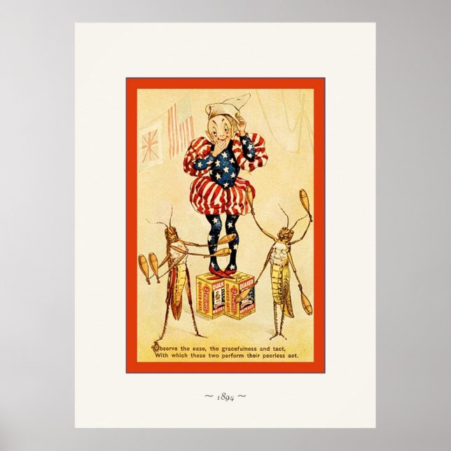 The Frolie Grasshopper Circus ~ Vintage Poster (Front)