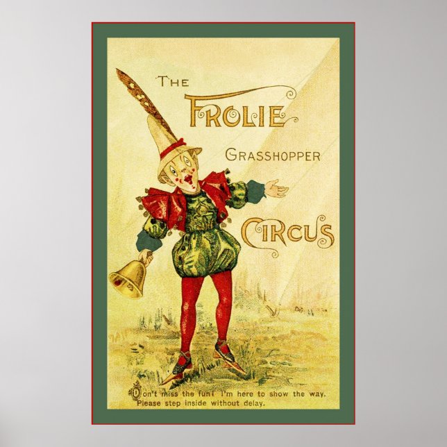 The Frolie Grasshopper Circus ~ Vintage Poster (Front)
