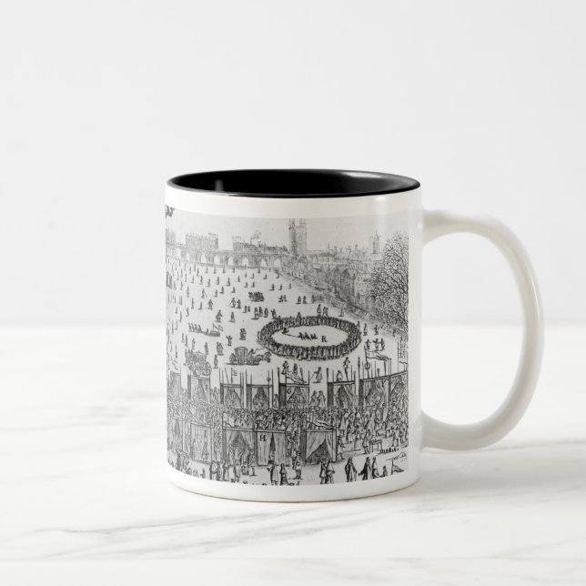 The Frost Fair of the winter of Thames Two-Tone Coffee Mug (Right)