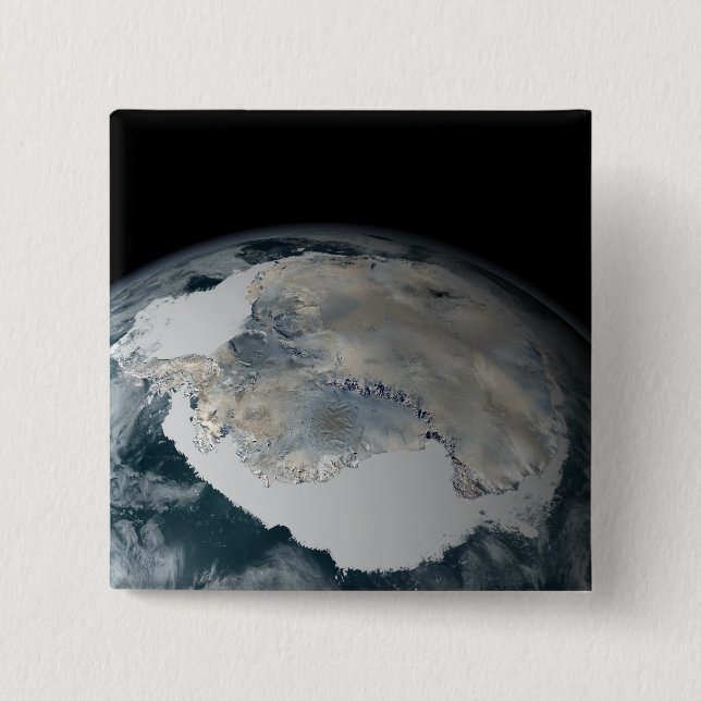 The frozen continent of Antarctica 2 Inch Square Button (Front)