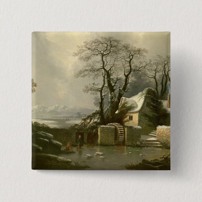 The Frozen Mill Race 2 Inch Square Button (Front)