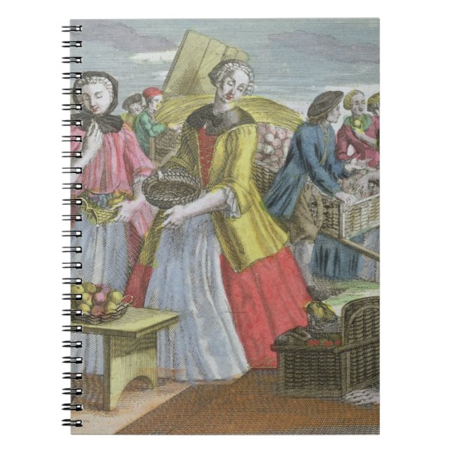 The Fruit Market (coloured engraving) Notebook (Front)