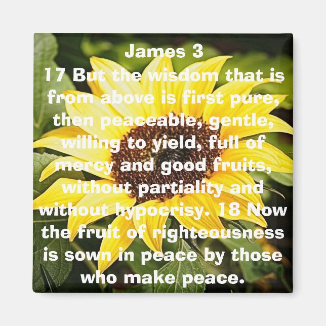 the fruit of righteousness bible verse sunflower magnet (Front)
