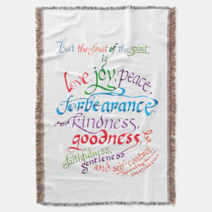 The Fruit of the Spirit Bible Verse Throw Blanket