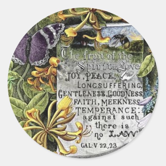 The Fruit Of The Spirit Classic Round Sticker (Front)