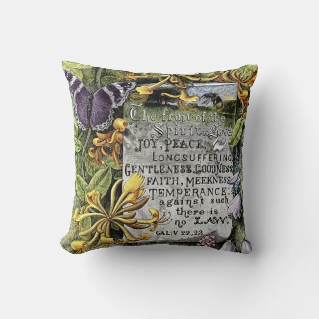 The Fruit Of The Spirit Throw Pillow (Front)