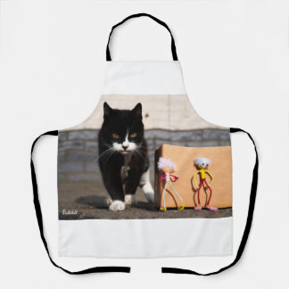 The Fubby's hide from the cat Ping. Apron