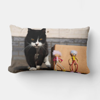 The Fubby's hide from the cat Ping. Lumbar Pillow