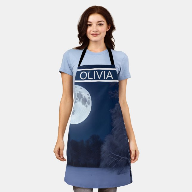The full moon at Christmas Apron (Worn)