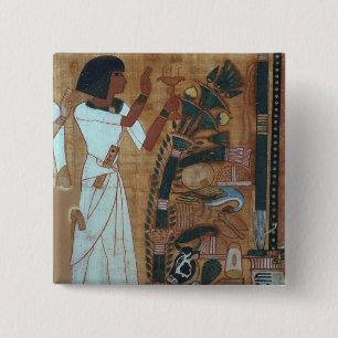 The Fumigation of Osiris, page from the Book of th 2 Inch Square Button