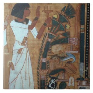 The Fumigation of Osiris, page from the Book of th Tile