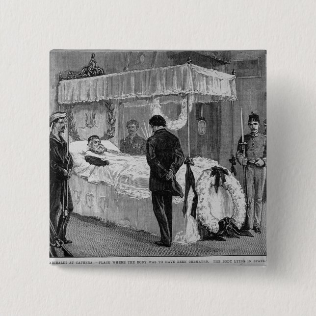 The Funeral of Garibaldi at Caprera 2 Inch Square Button (Front)