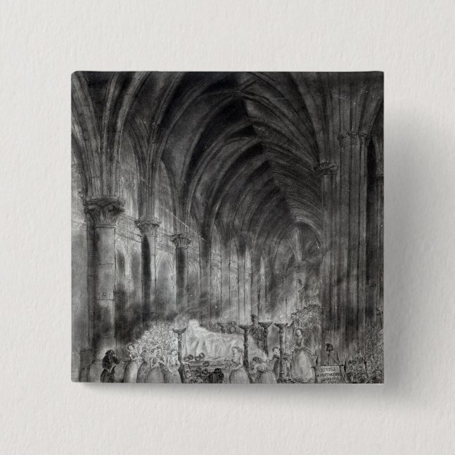 The Funeral of Jean Paul Marat 2 Inch Square Button (Front)