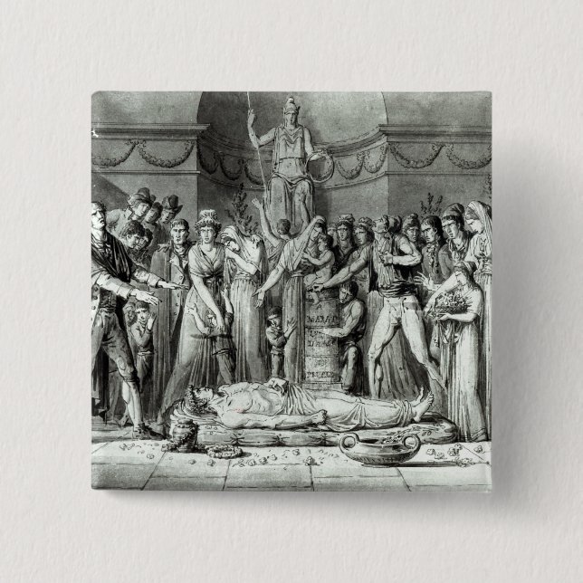 The Funeral of Jean Paul Marat 2 Inch Square Button (Front)