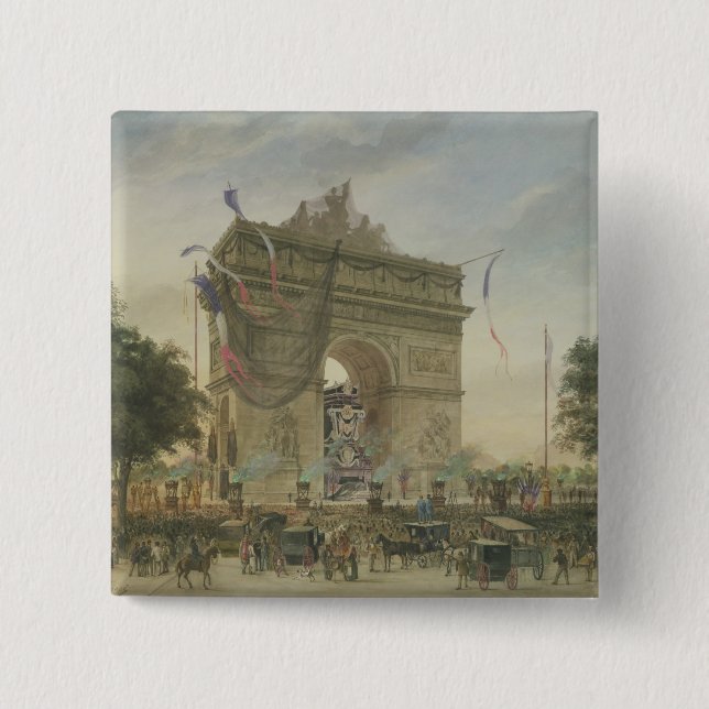 The Funeral of Victor Hugo  1885 2 Inch Square Button (Front)