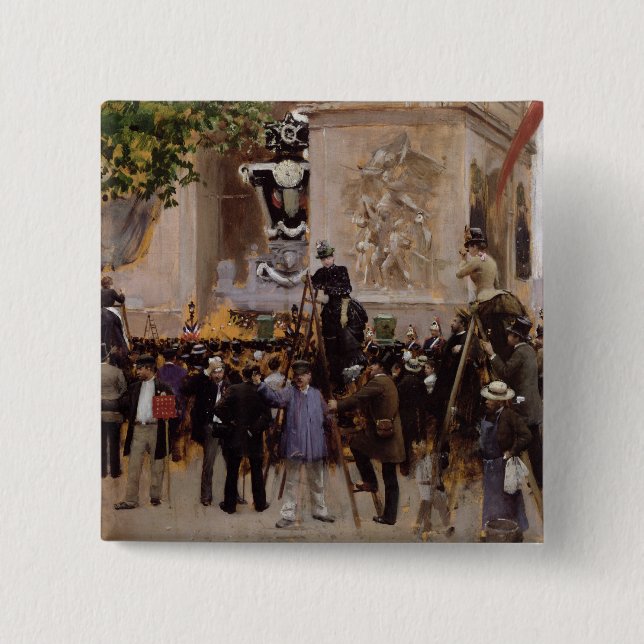 The Funeral of Victor Hugo 2 Inch Square Button (Front)