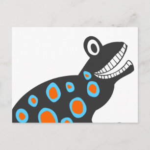 The funky colourful frog postcard