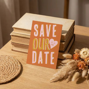 The Funky Nuptials Shadow Save the Date Card