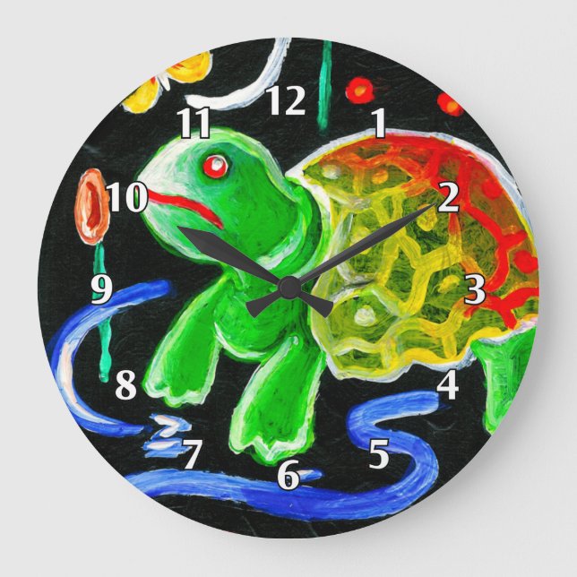 The Funky Turtle Large Clock (Front)