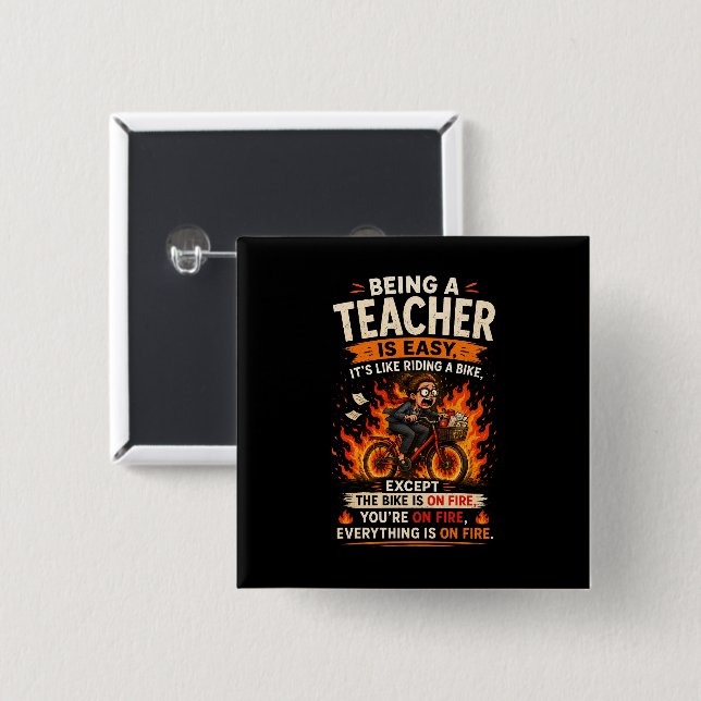 The Funniest Teacher Gift Ever! 🍎🔥 2 Inch Square Button (Front & Back)