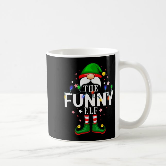 The Funny Elf Christmas Family Pajama Party  Coffee Mug (Right)