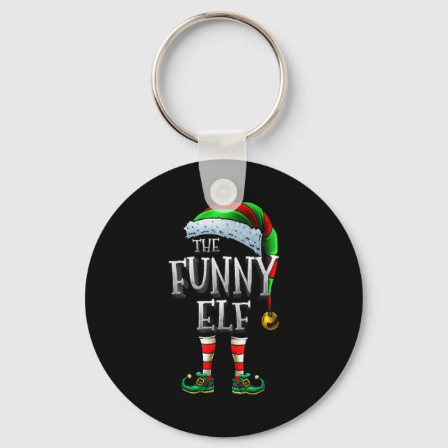 The Funny Elf Shirt Matching Family Funny Christma Keychain (Front)