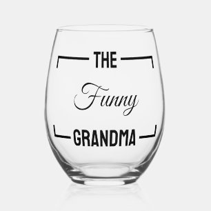 The funny grandma mother's day gifts birthday gift stemless wine glass