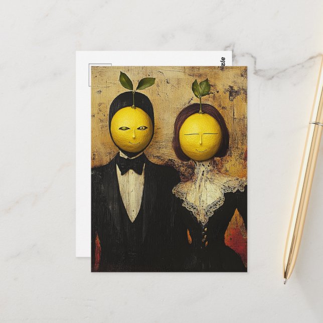The Funny Lemon People Postcard (Front/Back In Situ)