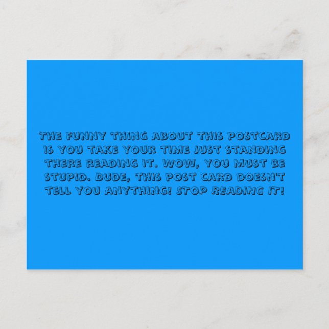 The funny thing about this postcard is you take... (Front)