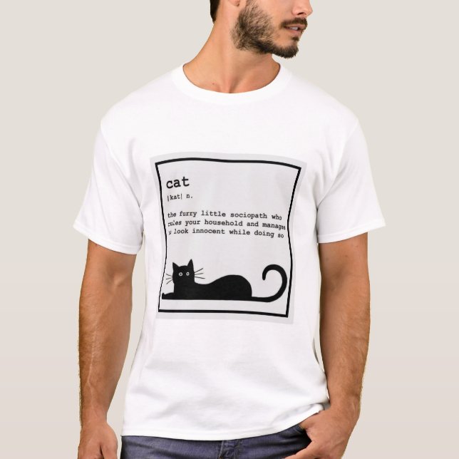 The Furry Little Sociopath Funny Cat T-Shirt (Front)