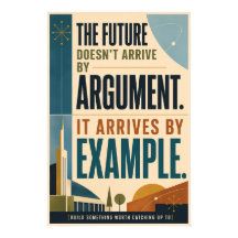 The Future Arrives by Example MCM style Poster