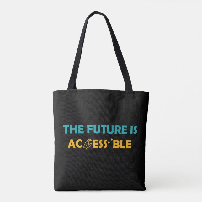 The Future Is Accessible ASL Sign Language Braille Tote Bag (Back)