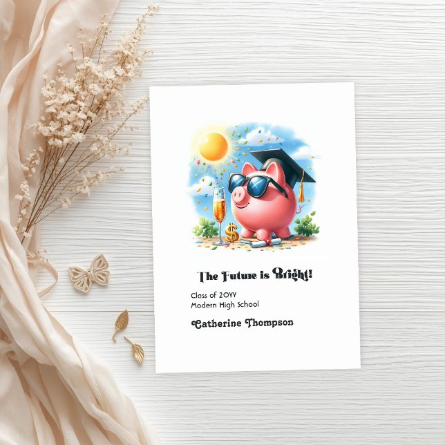 The Future is Bright Finance Graduation Photo Announcement (The Future is Bright Finance Graduation Photo Announcement)