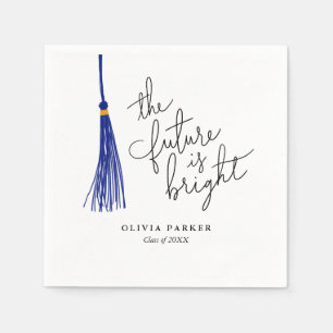 The Future is Bright Graduation Blue Tassel Napkin