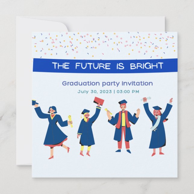 The Future Is Bright Tassel Graduation Party Photo Invitation (Front)