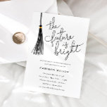 The Future Is Bright Tassel Graduation Party Photo Invitation<br><div class="desc">Modern graduation party invitation template card featuring hand lettered typography script that says "the future is bright." There is an illustration of a black tassel next to it. You can add the graduate's photo on the back of the card. Great for both high school and college graduate.</div>