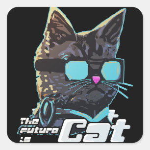 The Future is Cat Square Sticker